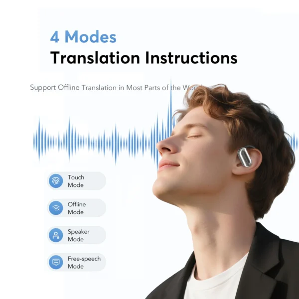 AI Real-Time Translation Earbuds with Long Battery & ENC - Image 2