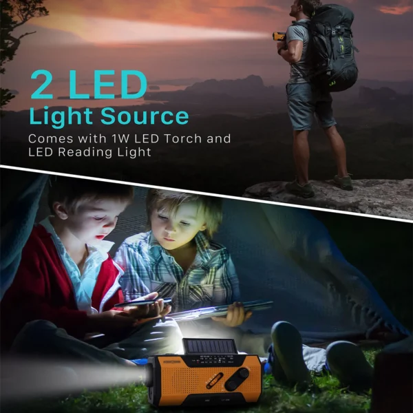 Emergency hand crank radio with solar panel - Image 6