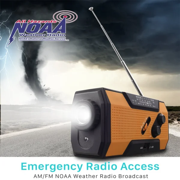Emergency hand crank radio with solar panel - Image 3