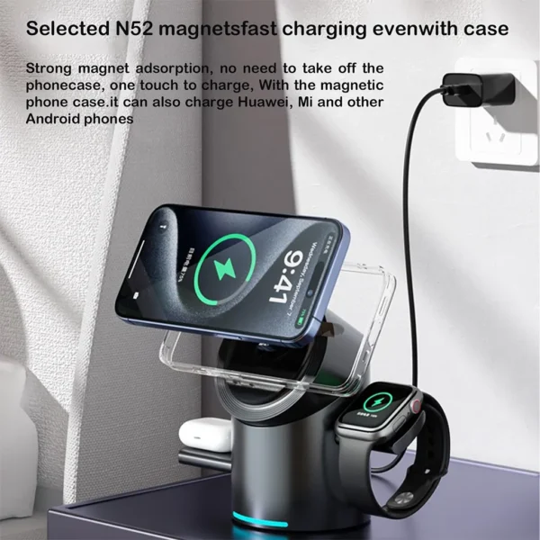 Smart Rotation 3-in-1 Magnetic Wireless Charging Station - Image 5