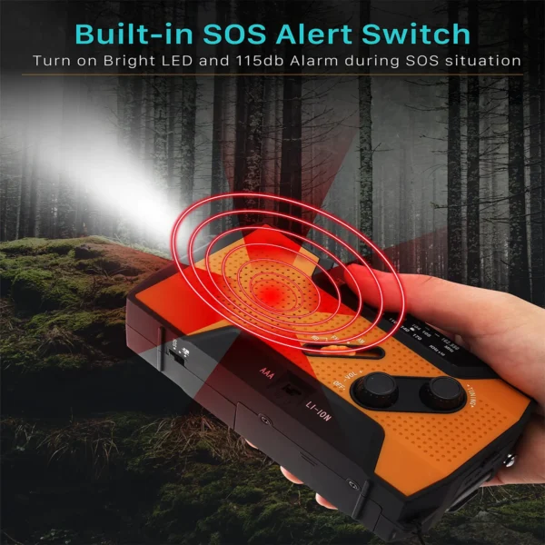 Emergency hand crank radio with solar panel - Image 5