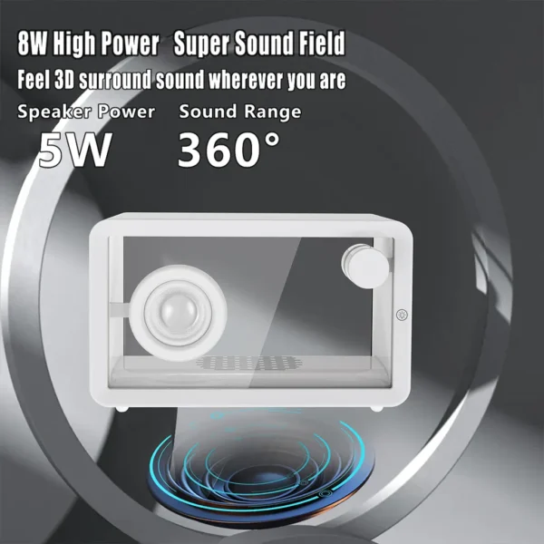 Transparent Bluetooth Speaker - Nordic Design with Colorful Ambient Light - Image 3
