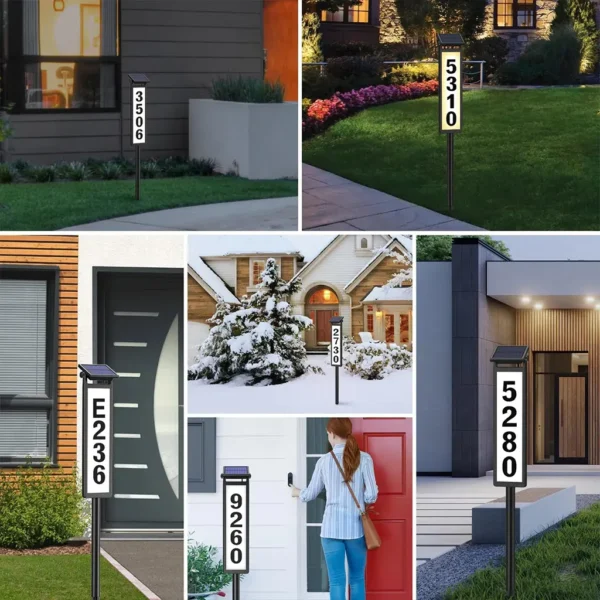 Solar Powered Illuminated House Number Address Sign (2PCS) - Image 7