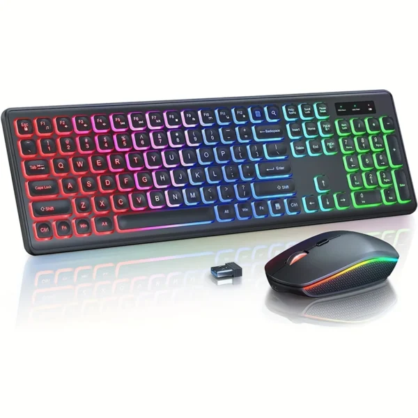 Wireless RGB Backlit Keyboard and Mouse Combo - Image 6