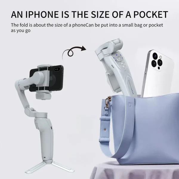 3-Axis Foldable Phone Gimbal Stabilizer with AI Tracking & Fill Light - Image 5