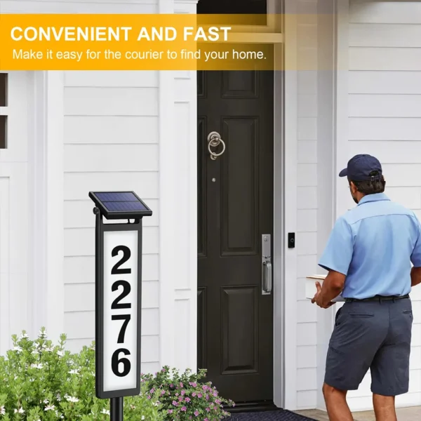 Solar Powered Illuminated House Number Address Sign (2PCS) - Image 6