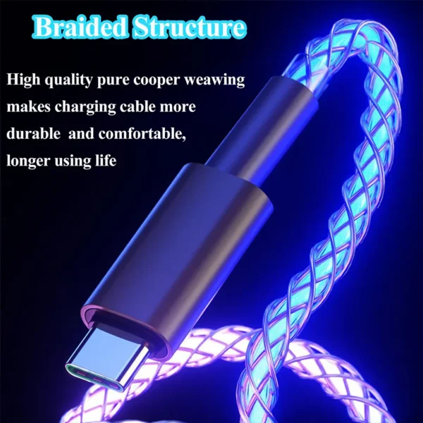 66W 3 in 1 LED Light Up Charging Cable - Image 4