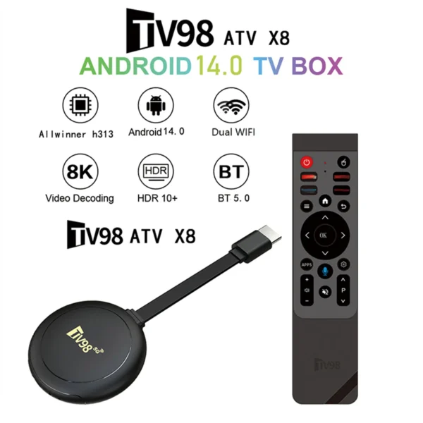 TV98 ATV X8 Android 14.0 TV Box Dongle - Image 2