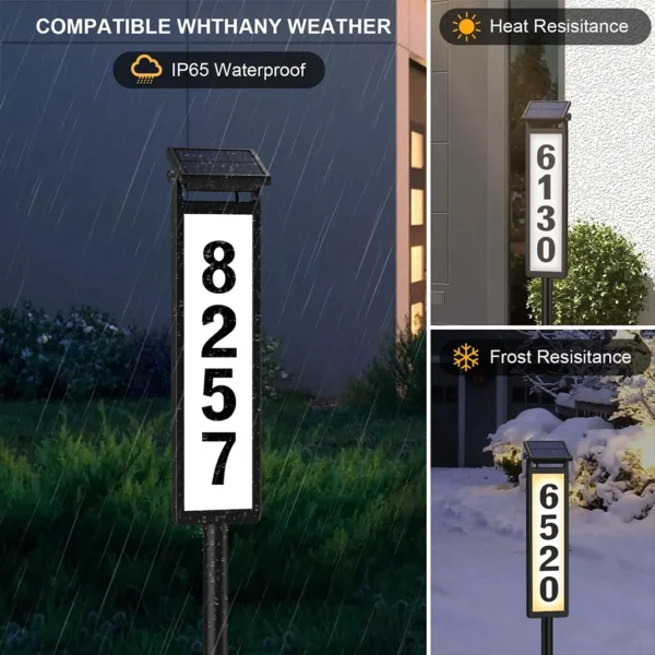 Solar Powered Illuminated House Number Address Sign (2PCS) - Image 5