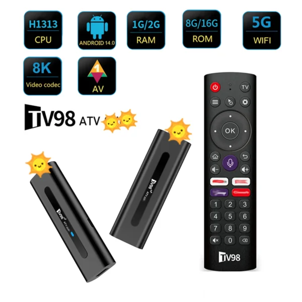 TV98 ATV Android 14 TV Box Stick - Image 4