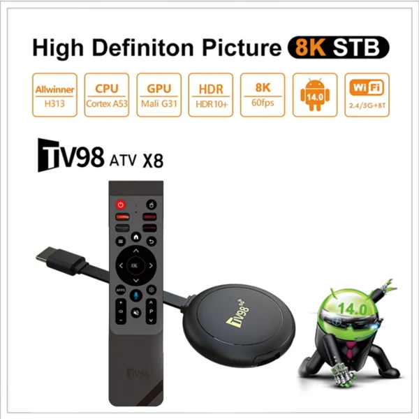 TV98 ATV X8 Android 14.0 TV Box Dongle - Image 3