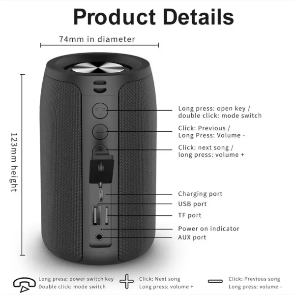 Zealot S32 Portable Bluetooth Speaker - Image 7