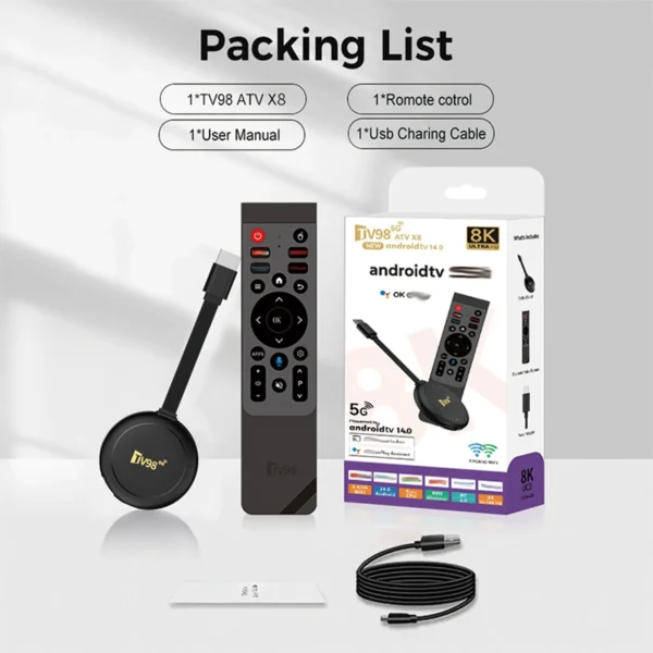 TV98 ATV X8 Android 14.0 TV Box Dongle - Image 5