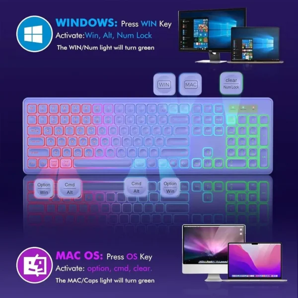 Wireless RGB Backlit Keyboard and Mouse Combo - Image 3