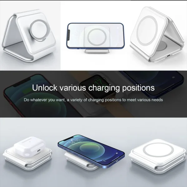 3 in 1 Foldable Charging Dock MagSafe Wireless Charging Station - Image 2