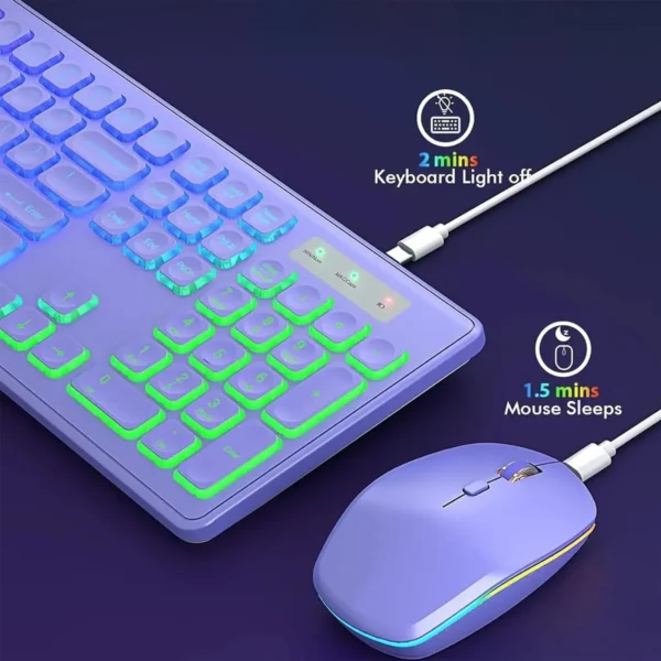 Wireless RGB Backlit Keyboard and Mouse Combo - Image 2