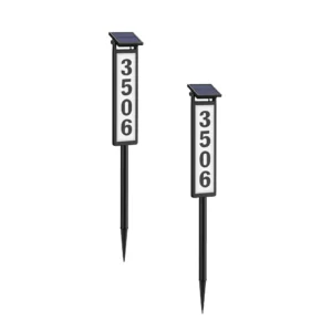 Solar Powered Illuminated House Number Address Sign (2PCS)