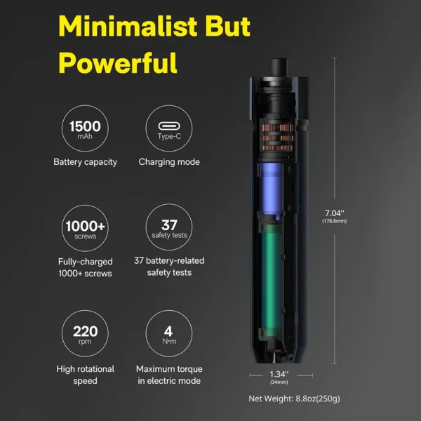Electric Screwdriver Set- Cordless Power Screwdriver with 12 S2 Steel Bits - Image 2