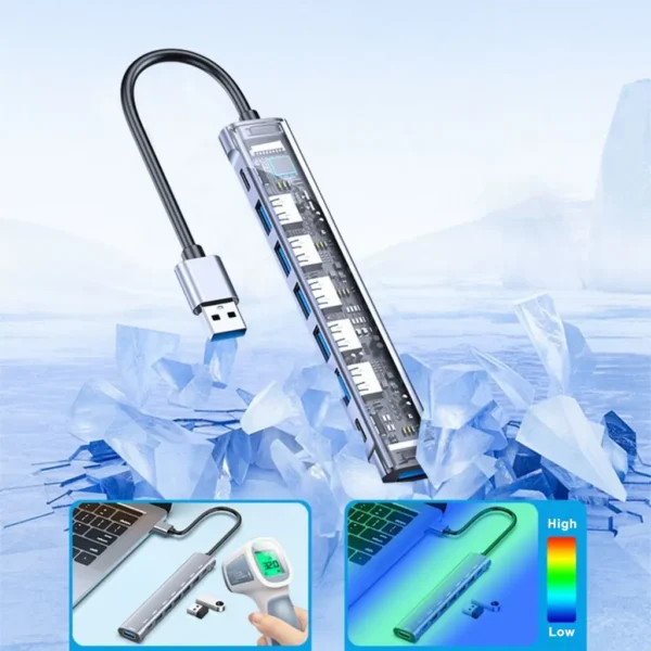 8-in-1 USB 3.0 Hub with Type-C Data Port - Image 6