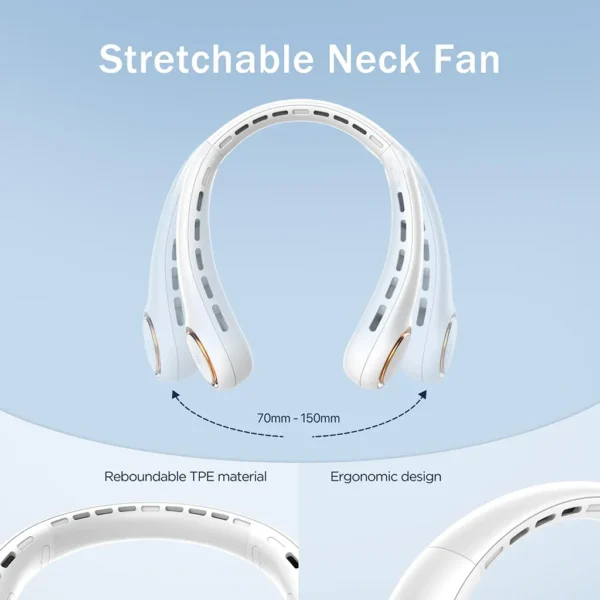 Portable Bladeless Neck Fan with 3 Speeds and RGB Lighting - Image 6